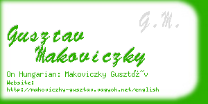 gusztav makoviczky business card